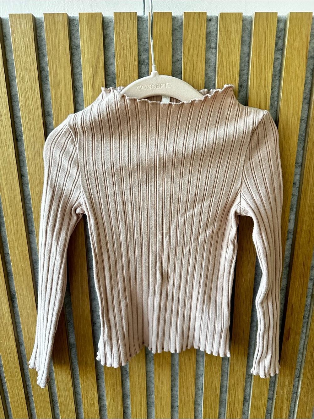 Rylee + Cru Ribbed Long Sleeve Top in Light Blush